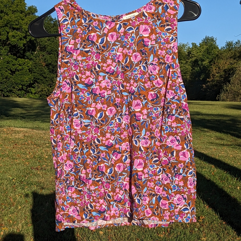 J Crew Pink Blue Floral Blouse XS NWT